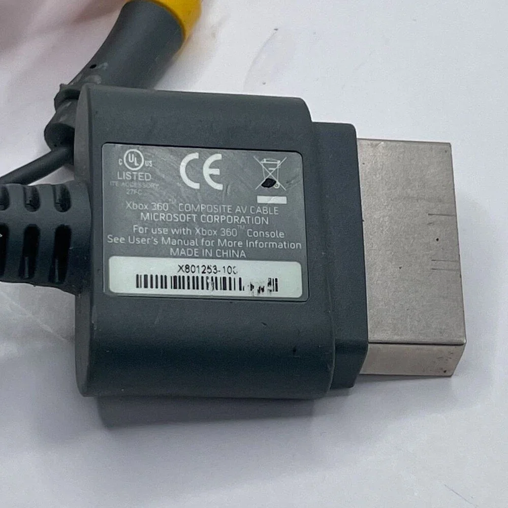 Microsoft AV Cable Xbox 360 Composite Gray RCA Official OEM 6ft